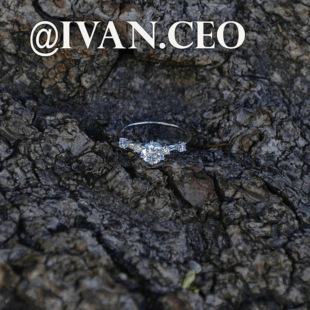 Sterling Silver Diamond Ring Simulate